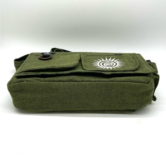 Multi pocket Cotton Embroidered Laptop Messenger Bag - Picture 11 of 15
